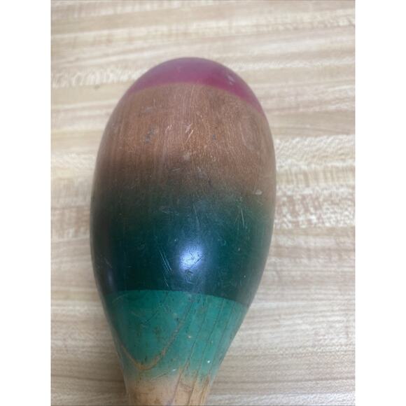 Set Of 2 Vintage Mexican Hand Painted Wooden Fiesta Maracas 1977 11.5” - Picture 6 of 7